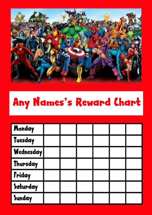 The Avengers Star Sticker Reward Chart The Card Zoo