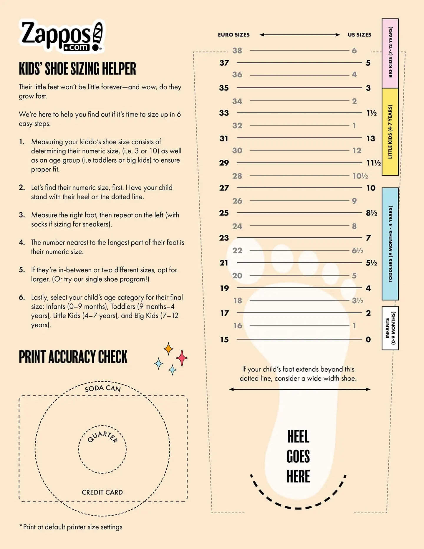 Kids Shoe Measurement Chart Printable