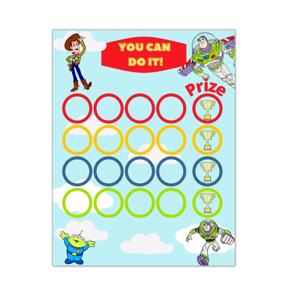 Toy Story Reward Chart Printable Potty Training Chart Sticker Chart Instant Download Buzz Lightyear Reward Chart Etsy