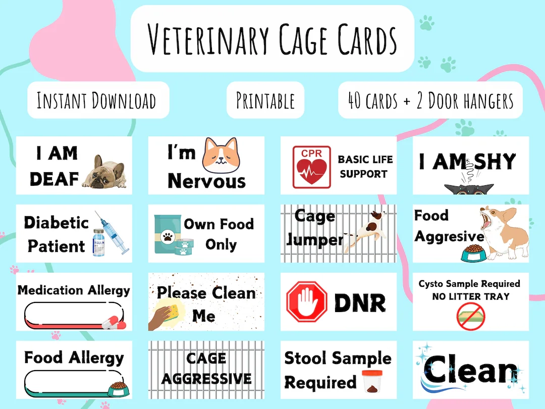 Printable Veterinarian Cage Chart