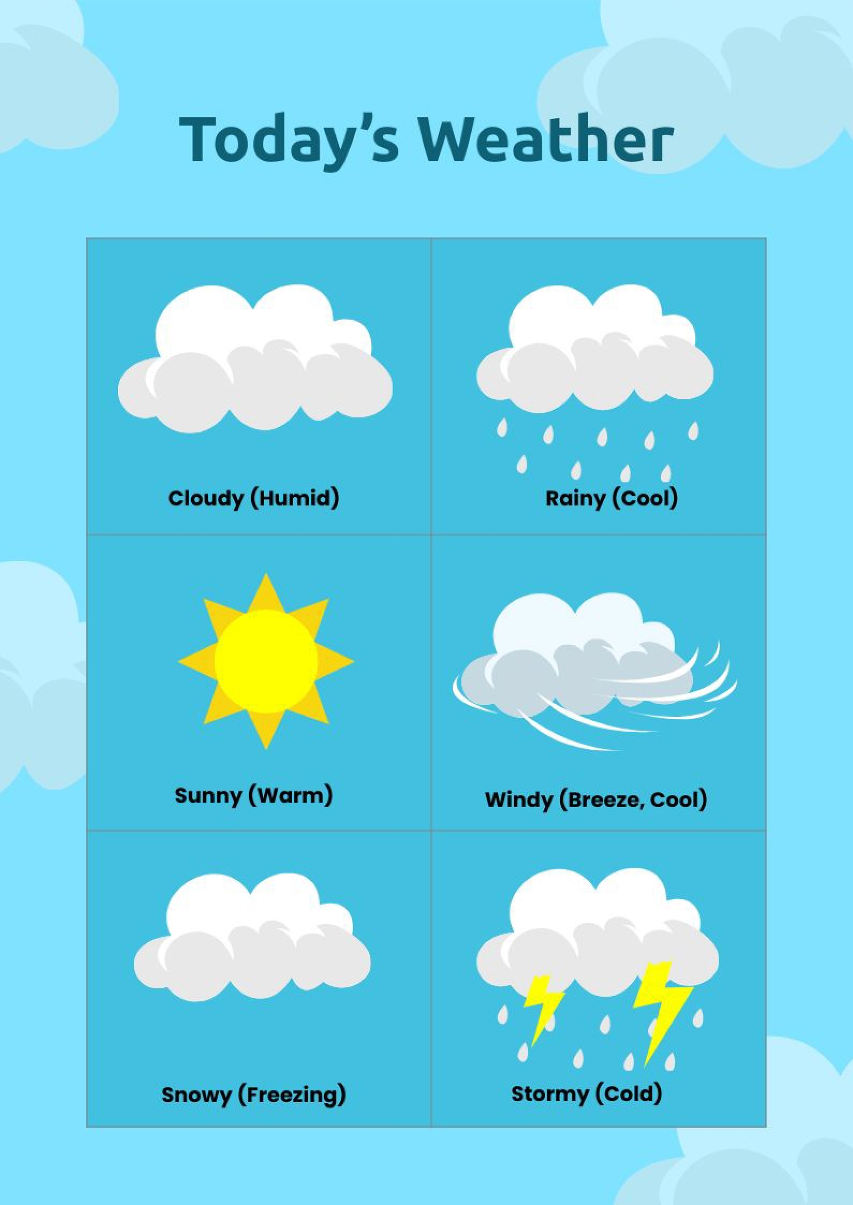 Kids Weather Chart Printable Kids Weather Chart Printable