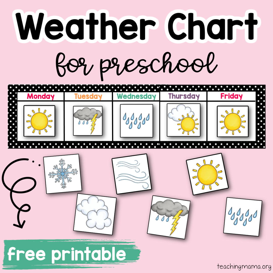 Free Printable Weather Chart Preschool