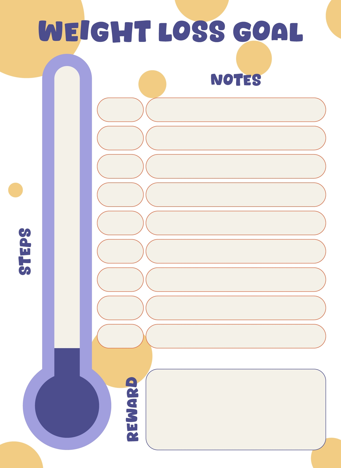 Printable Weight Loss Thermometer