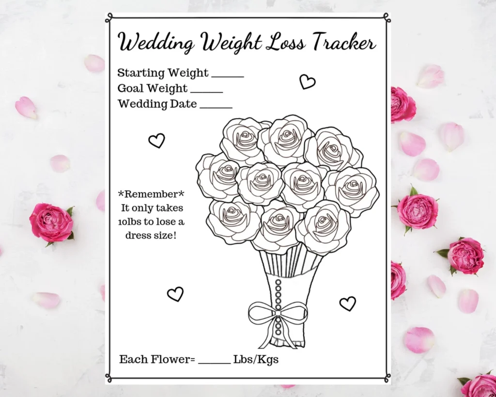 Weight Loss Tracker Wedding Wishes Etsy